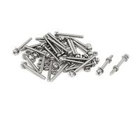 sourcing map M2,5 x 25 mm de acero inoxidable 304 tornillos de cabeza plana Phillips tuercas arandelas w 30 juegos