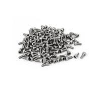 sourcing map M2,5 x 6mm 120uds Tornillo de Cabeza Ranurada Rosca Completa Acero Inoxidable 304 Cabezal Hexagonal DIN912