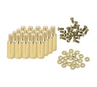 sourcing map M2 - Juego de 20 tuercas espaciadoras hexagonales de latón macho, juego de 20 tuercas de tornillo de columna hexagonal M2 x 8 + 3 separadores roscados para placa base Raspberry Pi PCB DIY