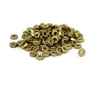 sourcing map M2 Latón Máquina Tornillo Inserción Bloqueo Hexagonal Hexágono Tuerca Sujetador 100uds