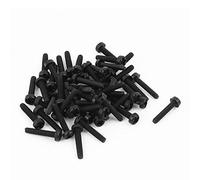 sourcing map M2 x 10 mm Nylon Phillips Cross Pan Head Machine Tornillos Negro 50 PCS