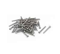 sourcing map M2 x 20mm 0,4mm de Paso 55uds Tornillo de Cabeza Ranurada Rosca Completa Acero Inoxidable 304 Cabezal Hexagonal DIN912