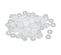sourcing map M2 x 5mm x 1mm Nylon Planas Almohadillas Aislantes Arandelas Juntas Sujetador Blanco 100 Piezas