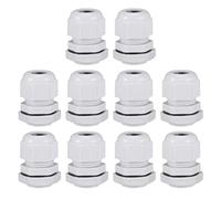 sourcing map M22x1.5 Cable Abrazadera 7mm-12mm Cable Agujero Impermeable Nylon Junta Ajustable Contratuerca con Arandela Blanco 10Uds