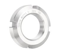 sourcing map M27 x 1,5 mm, 1 tuerca redonda ranurada de retención de cuatro ranuras, tuerca de bloqueo redonda de acero inoxidable 304 para varios rodamientos rodantes, campo industrial, plata