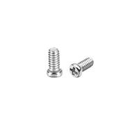 sourcing map M2x5mm Phillips Tornillo Sujetador Plata Tono 2.8mm Diámetro Tornillo Redondo Cabeza para Portátil PC TV Ventilador Interruptor 100 Piezas