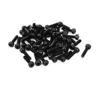 sourcing map M2x8mm Tornillo moleteado perno de aleación de acero de cabeza hueca hexagonal 50pcs negro