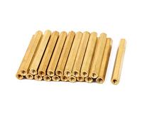sourcing map M3 Hembra Rosca Aislada Latón Hexagonal Separador Espaciador 40mm Largo 20uds
