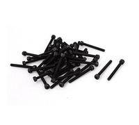 sourcing map M3 x 28mm de aleación de acero de perno hexagonal Tornillos Allen 50 pcs negro