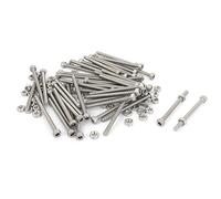sourcing map - M3 x 40 mm hexagonal cabeza moleteada gorra Tornillos Tornillos Tuercas Set 50Pcs