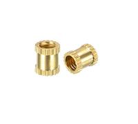 sourcing map M3 x 5 mm (l) x 4 mm (od) Tuercas de inserción de inserción roscada moleteadas de latón, 30 pzas