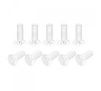 sourcing map M3 x 8mm Plástico Phillips Máquina Tornillos, PC Plana Cabeza Máquina Pernos Transparente 25uds