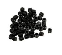 sourcing map M3x3mm Métrico Carbono Acero Hexagonal Entrada Conjunto Plano Punta Prisioneros Tornillos Negro para Toalla Rejilla Puerta Perilla 50uds