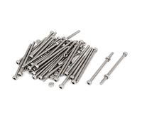 sourcing map M3x50mm Hexagonal de cabeza hueca moleteada Tornillos Tuercas Set 30Pcs