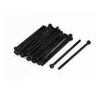 sourcing map M3x65Mm 12.9 Tornillos con Cabeza Hexagonal de Acero de Aleación Perno Parcialmente Roscado Negro 25 Piezas