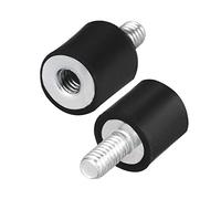 sourcing map M4 Macho Hembra Goma Soportes, Vibración Aisladores, Amortiguador 10mm x 10mm Negro 8 piezas