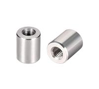 sourcing map M4 Redondo Conector Tuercas, 304 Inoxidable Acero Acoplamiento Tuerca 10mm/0,39 Pulgadas Longitud, Paquete de 10