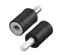 sourcing map M4 Rosca Macho Hembra Goma Soportes Vibración Aisladores Amortiguador 10mm x 15mm Negro 8 piezas