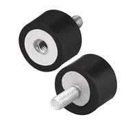 sourcing map M4 Rosca Macho Hembra Goma Soportes, Vibración Aisladores, Amortiguador 15mm x 10mm Negro 8 piezas