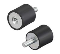 sourcing map M4 Rosca Macho Hembra Goma Soportes, Vibración Aisladores, Amortiguador 15mm x 15mm 4 piezas