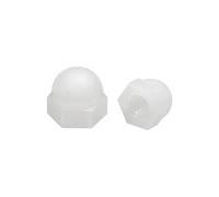 sourcing map M4 Tapa Tuerca, Hexagonal Bellota Cúpula Cabeza Tuercas para Tornillos Pernos Nylon Blanco 10Uds