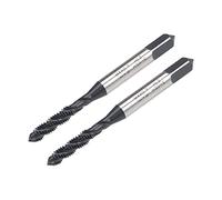 sourcing map M4 x 0,7 Espiral Flauta Roscar Machos, Métrica Máquina Roscar Machos HSS Nitruración Recubierto, Redondo Vástago con Cuadrado Extremo, H2 Tolerancia, 2 Piezas