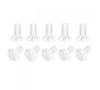 sourcing map M4 x 10mm Plástico Phillips Máquina Tornillos, PC Plana Cabeza Máquina Pernos Transparente 25uds
