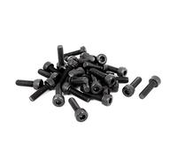 sourcing map M4 x 14mm 12.9 Acero De Aleación Zócalo De Maleficio Cabezal Tornillos Tornillo Negro 30 piezas