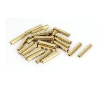sourcing map M4 x 30mm Hembra Roscado Latón Hexagonal Separador Pilar Espaciador Tuerca 25uds