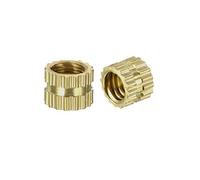 sourcing map M4 x 4 mm (l) x 5 mm (od) Tuercas de inserción de inserción roscada de latón moleteadas, 100 pzas