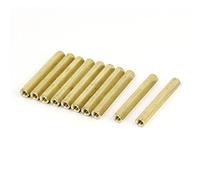 sourcing map M4 x 40mm Hembra Roscado Latón Hexagonal Separador Pilar Espaciador Tuerca 10uds