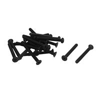 sourcing map M4 x 40mm Tornillo Métrico hexagonal Enchufe avellanado Cabeza plana pernos negro 20PCS
