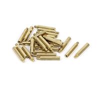 sourcing map M4x30+6mm Hembra/Macho Roscado Latón Hexagonal Separador Pilar Espaciador 25uds