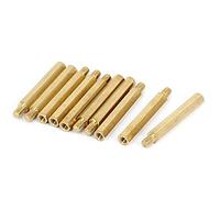 sourcing map M4x35mm+6mm Macho Hembra Rosca Latón Hexagonal Separador Espaciador 10uds