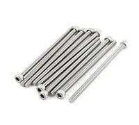 sourcing map M5 x 100mm 10uds Tornillo de Cabeza Ranurada Rosca Completa Acero Inoxidable 304 Cabezal Hexagonal DIN912