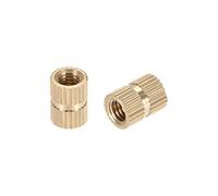 sourcing map M5 x 10mm(L) x 7mm(DO) Tuercas de inserción roscadas y moleteadas de latón 30 ud.