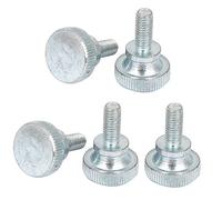 sourcing map - ® M5 x 12 mm acero al carbono Métricas cabeza plana moleteada pulgar tornillos tornillos 5 pc