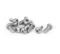 sourcing map M5 x 12mm redondo de acero inoxidable 316 tornillos de máquina de cabeza Torx tono Plata 10pcs