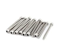 sourcing map M5 x 50mm 15uds Tornillo de Cabeza Ranurada Rosca Completa Acero Inoxidable 304 Cabezal Hexagonal DIN912