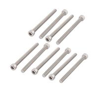 sourcing map M5 x 60mm 10uds Tornillo de Cabeza Ranurada Rosca Completa Acero Inoxidable 304 Cabezal Hexagonal DIN912