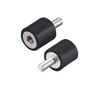 sourcing map M5x10mm Macho Hembra Goma Soportes, Amortiguador, para Motor Generador Compresor Garaje Reversa Ósmosis Bomba Impacto Aire Generador Coche Bobinas, D15mmxH15mm 2 uds.