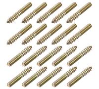 sourcing map M6 Colgador Pernos Longitud 1-5/8"(40mm) Doble Cabeza Pernos Autorroscantes Tornillo 6mm Madera Junta Muebles Patas 20 Piezas