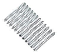 sourcing map M6 Colgador Pernos Longitud 2-3/8"(60mm) Doble Cabeza Pernos Autorroscantes Tornillo 6mm Madera Junta Muebles Patas 12 Piezas