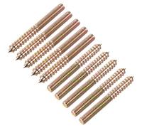 sourcing map M6 Colgador Pernos Longitud 2-3/8"(60mm) Doble Cabeza Pernos Autorroscantes Tornillo 6mm Madera Junta Muebles Patas 10 Piezas