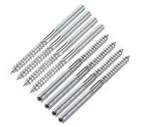 sourcing map M6 Colgador Pernos Longitud 3-5/8"(91mm) Doble Cabeza Pernos Autorroscantes Tornillo 6mm Madera Junta Muebles Patas 8 Piezas