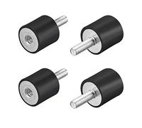 sourcing map M6 Macho Hembra Goma Soportes, Vibración Aisladores, Amortiguador 20mm x 20mm 4 piezas