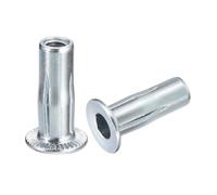 sourcing map M6 Multi-Agarre Remache Tuercas, 25uds Preabultado Vástago Plano Cabeza Roscada Insertar Tuerca Carbono Acero Plus Tuercas para Construcción Industrial