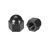 sourcing map M6 Tapa Tuerca, Hexagonal Bellota Cúpula Cabeza Tuercas para Tornillos Pernos Nylon Negro 30Uds