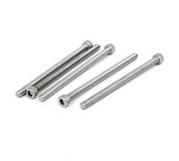 sourcing map M6 x 100mm 5uds Tornillo de Cabeza Ranurada Rosca Completa Acero Inoxidable 304 Cabezal Hexagonal DIN912