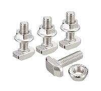 sourcing map M6 x 20 mm T Ranura Perno de inserción y tuerca hexagonal M6 Juego de 10 juegos de cabeza de martillo en T Perno en forma de T Tornillo deslizante para 30 series de perfiles de aluminio